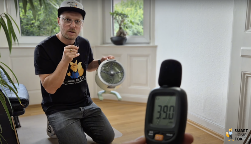 Die Lautstärke eines Akku Ventilators wird im Test gemessen.